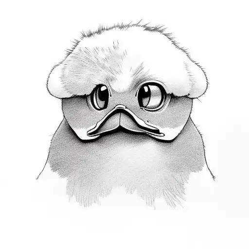 Psyduck realistic dark eyes tattoo design idea