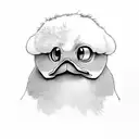 Psyduck realistic dark eyes tattoo design idea