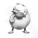 Psyduck realistic dark eyes tattoo design idea