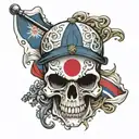 skull with korean flag tattoo design idea