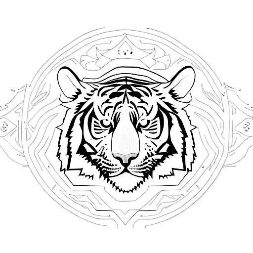 fine line Tiger tattoo design idea