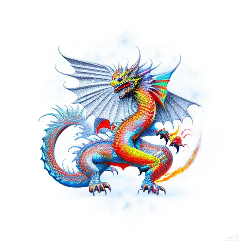 dragon and phoenix tattoo design idea