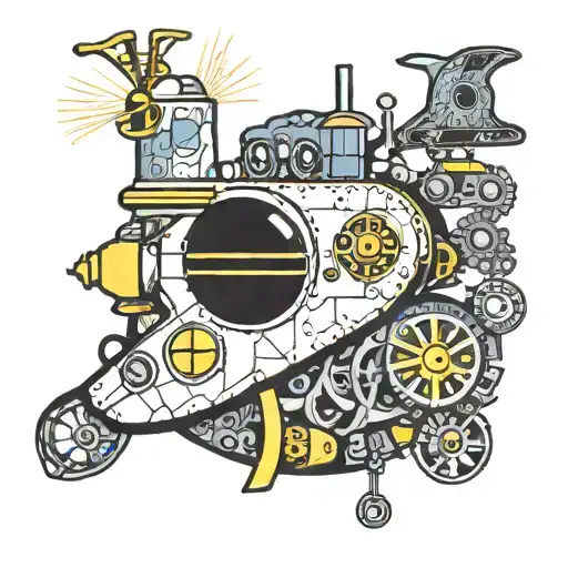 yellow submarine beatles patch steampunk inspired tattoo tattoo design idea