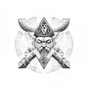 Diamond sun sea viking tattoo design idea