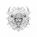 Diamond sun sea viking tattoo design idea