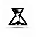 three-part hourglass made of triangles that is fused with a pendulum and an antique clock  tattoo design idea