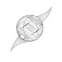 a spherical object on a black background tattoo design idea