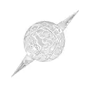 a spherical object on a black background tattoo design idea