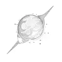 a spherical object on a black background tattoo design idea