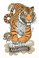 Aquarius, Tiger tattoo design idea