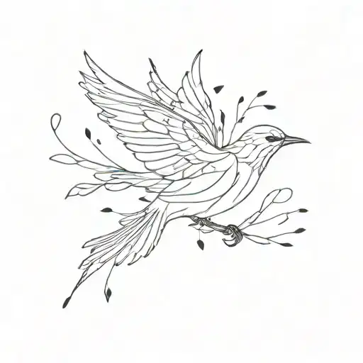 in the song blackbird by the beatles there is a lyric "take these broken wings and learn to fly"  tattoo design idea