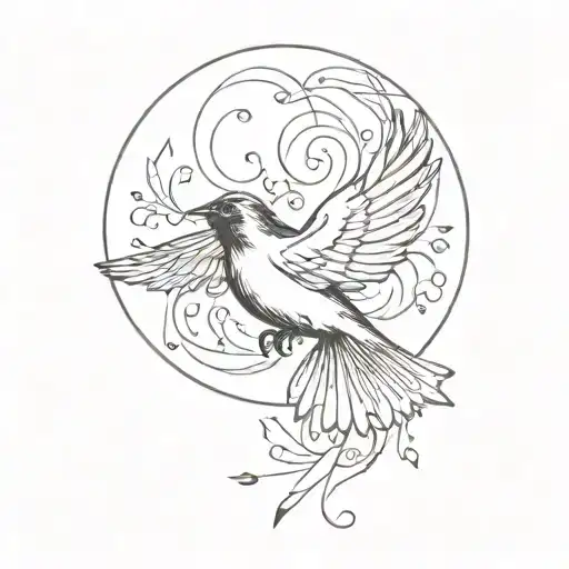 blackbird by the beatles there is a lyric "take these broken wings and learn to fly"  I want those lyrics not a bird tattoo design idea