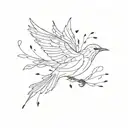 in the song blackbird by the beatles there is a lyric "take these broken wings and learn to fly"  tattoo design idea