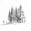 aspen tree and ponderosa pine tree tattoo design idea