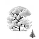 aspen tree and ponderosa pine tree tattoo design idea