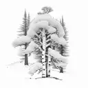 aspen tree and ponderosa pine tree tattoo design idea