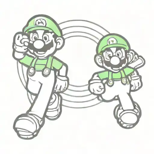 Mario and Luigi tattoo design idea