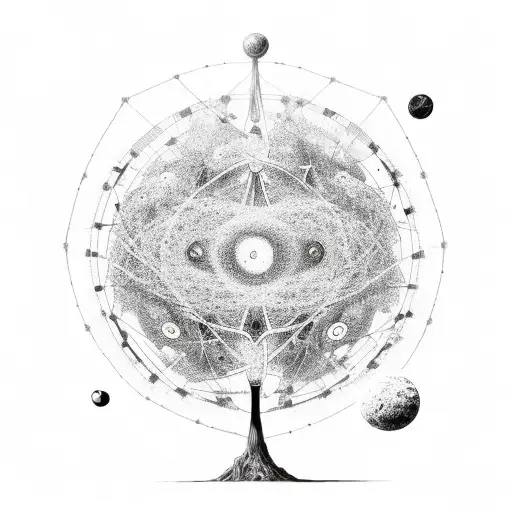 atom time galaxy dna tree tattoo design idea
