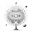 atom time galaxy dna tree tattoo design idea