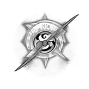 Itachi from Naruto work one-sided black kunai and 3 crows tattoo design idea