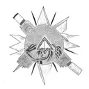 Itachi from Naruto work one-sided black kunai and 3 crows tattoo design idea