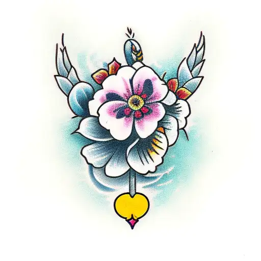 coffin with flowers  tattoo design idea