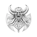 Satan holds a sickle tattoo design idea