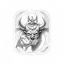 Satan holds a sickle tattoo design idea