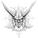 Satan holds a sickle tattoo design idea