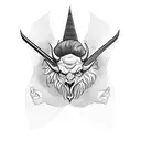 Satan holds a sickle tattoo design idea