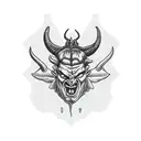 Satan holds a sickle tattoo design idea