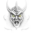 Satan holds a sickle tattoo design idea