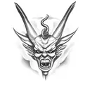 Satan holds a sickle tattoo design idea