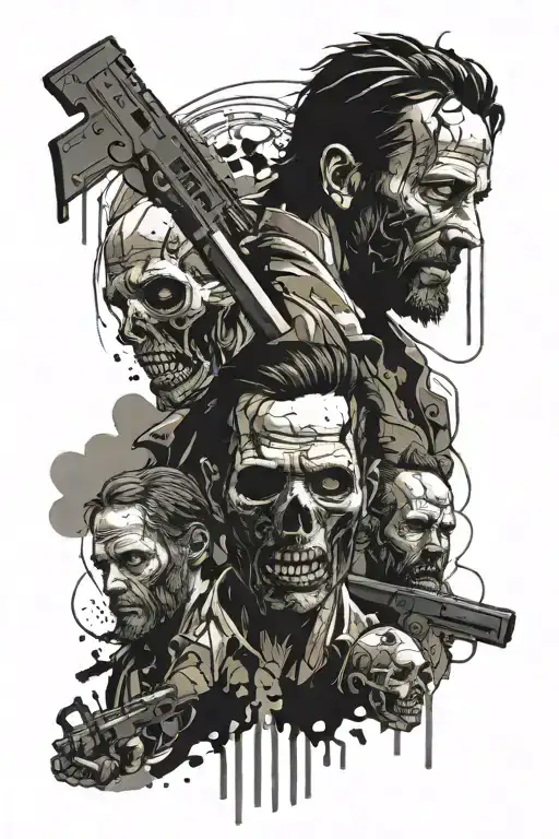 the walking dead  tattoo design idea