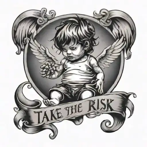 take the risk or lose the child tattoo design idea