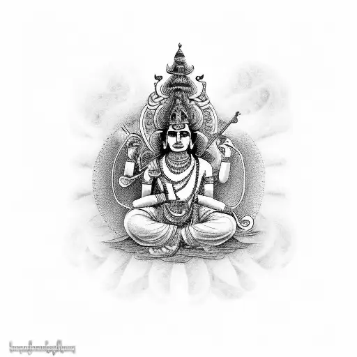 Arjuna Krishna Bhagavad Gita tattoo design idea