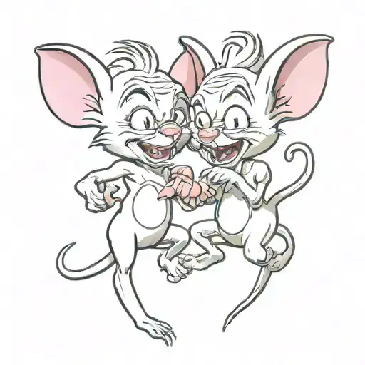 Pinky and the brain couples tattoo tattoo design idea