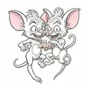 Pinky and the brain couples tattoo tattoo design idea