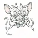 Pinky and the brain couples tattoo tattoo design idea