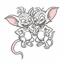 Pinky and the brain couples tattoo tattoo design idea