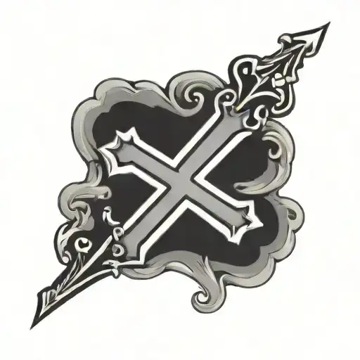 small black cross tattoo design idea