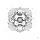 atoms DNA tattoo design idea