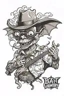 Bat Country music theme tattoo design idea