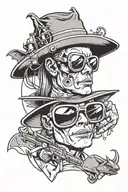 Bat Country music theme tattoo design idea