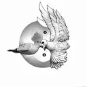 white dove tattoo design idea