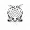 3 birds pulling heart  tattoo design idea