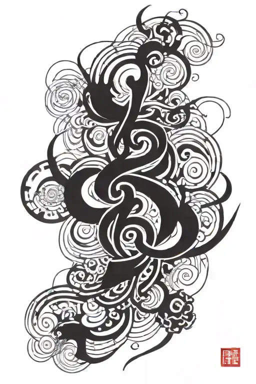 Chinese ink painting，hypocrisy，lie tattoo design idea