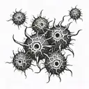 soot sprites forming tattoo design idea