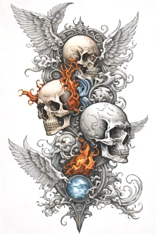 heaven vs hell tattoo design idea