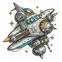 thomas spaceship  tattoo design idea